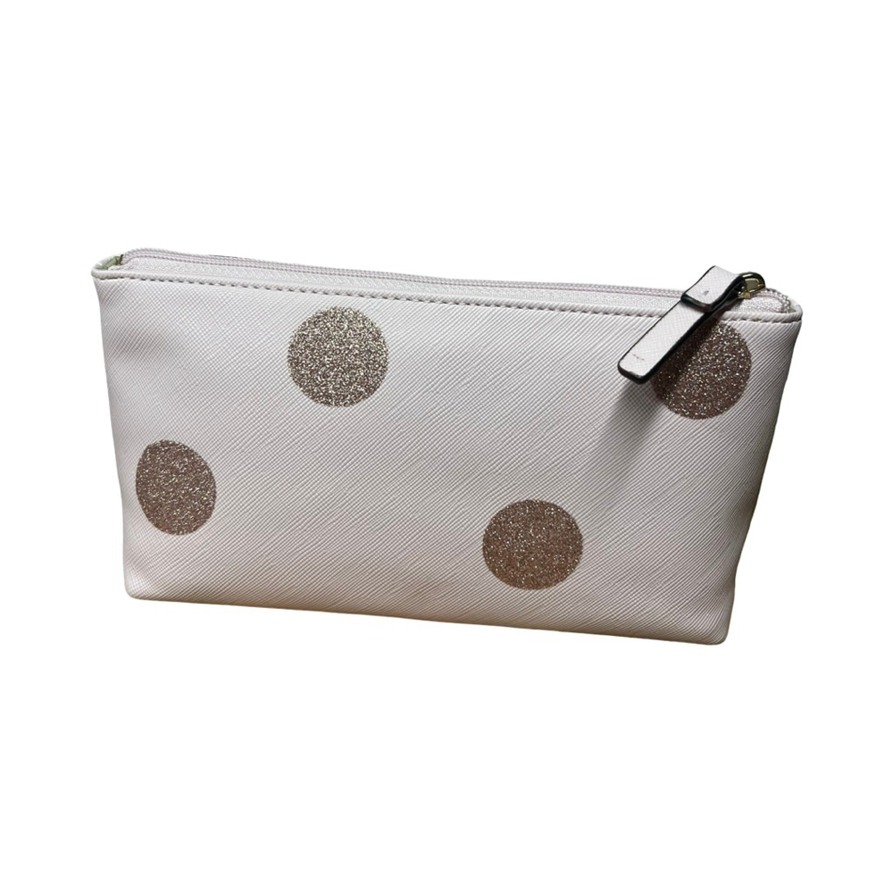 Kate Spade Haven Lane Little Shiloh Plum Dawn Glitter Dot Cosmetic Pouch NWT - Picture 3 of 6